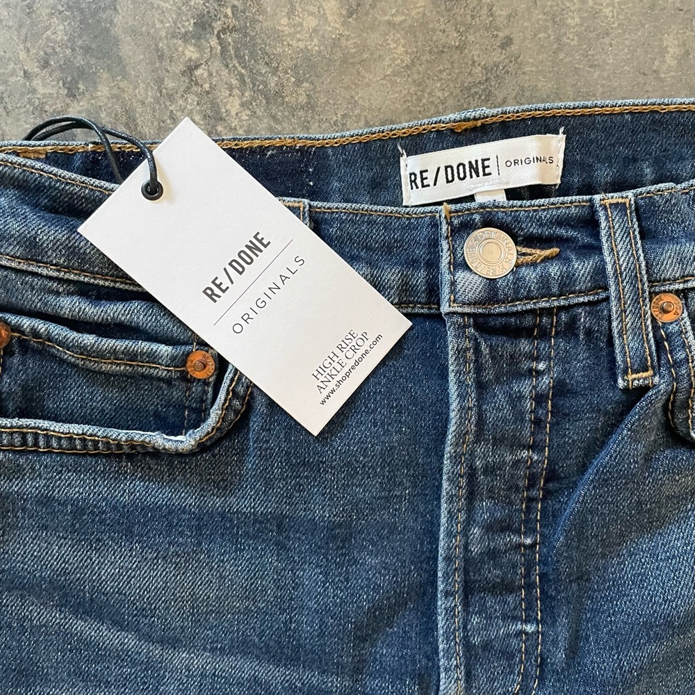 NWT ‎ RE/DONE 90's High  Rise Ankle Crop Jeans $265 - Picture 5 of 6